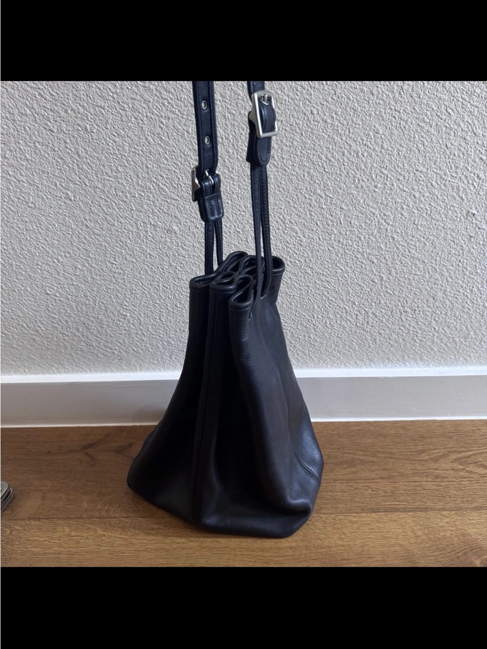 Genuine Coach Vtg Large Legacy Bucket Leather Hobo Bag 9166 Black Leather